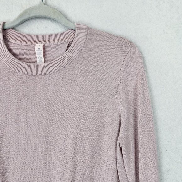 Lululemon Sweater Womens 4 Pink Still At Ease Cashmere Blend Open Back Pullover - Picture 2 of 10
